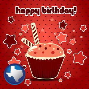 a happy birthday card - with Texas icon